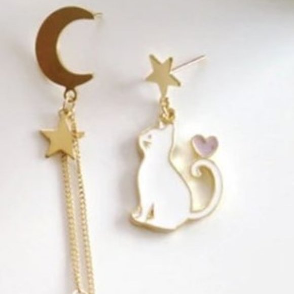 Night Cat Earrings - Picture 2 of 2